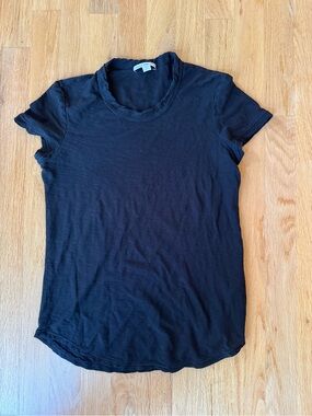James Perse sheer slub cotton crewneck t shirt 0
